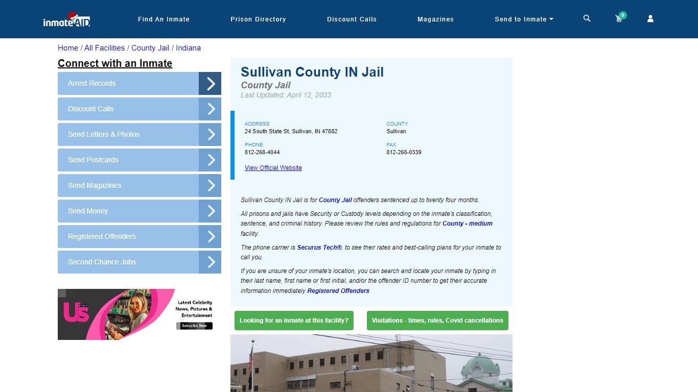 Sullivan County IN Jail - Inmate Locator - Sullivan, IN